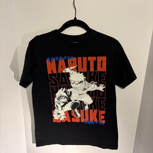 Naruto Graphic Tee in Black with Red & White Print - Picture 5 of 5